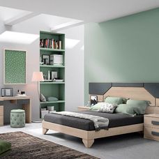 Muebles Berrojalbiz habitación con cama de madera