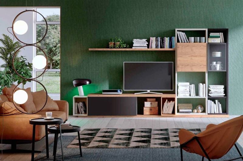 Muebles Berrojalbiz salón en tonos verdes