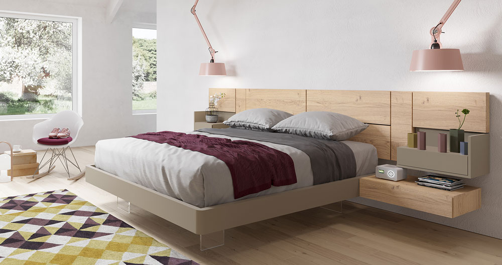 Muebles Berrojalbiz dormitorio con cama de madera
